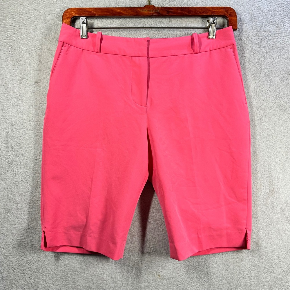 Fairway & Greene Golf Shorts Women 10 Pink Performance Stretch Bermuda Preppy